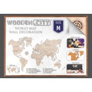Деревянный конструктор «Карта мира размер »М« 570мм*380мм» Деревянный конструктор «Карта мира размер »М« 570мм*380мм»